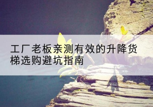 花都升降货梯怎么选-工厂老板亲测有效的升降货梯选购避坑指南